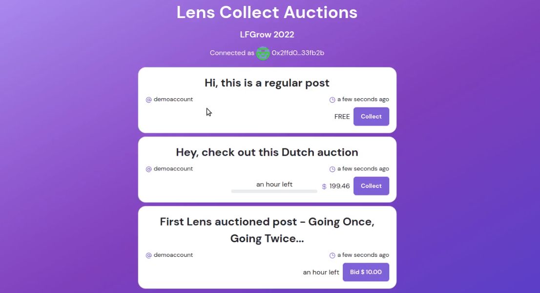 Lens Collect Auctions banner