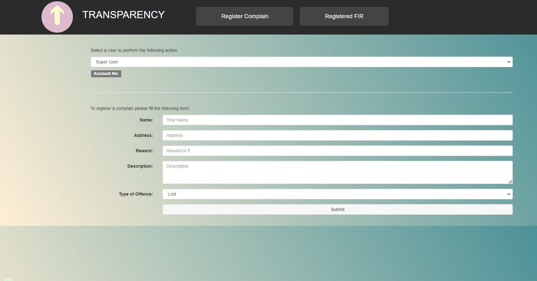 Transparency banner