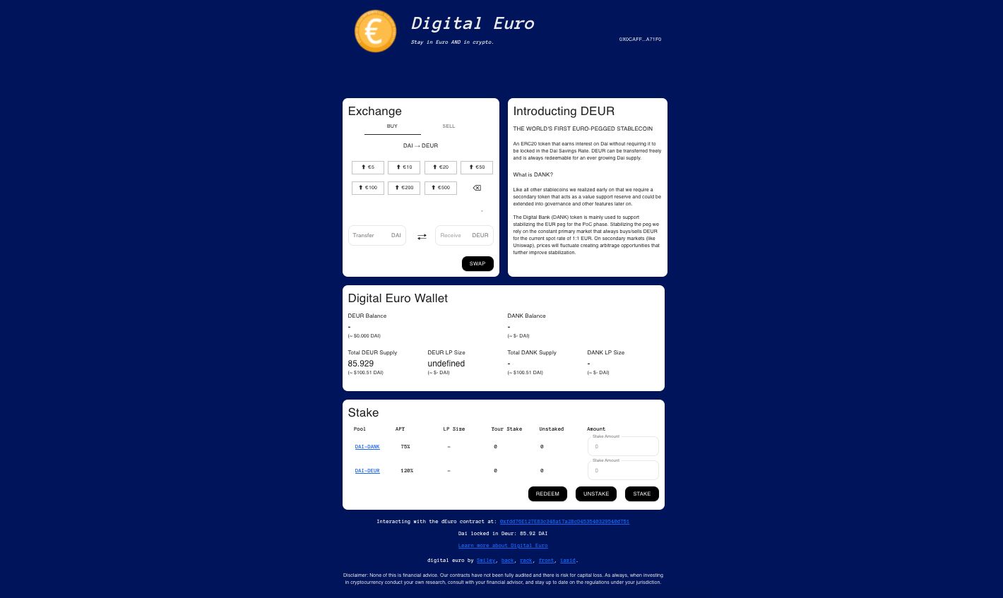 Digital Euro Stablecoin Protocol 💶 banner