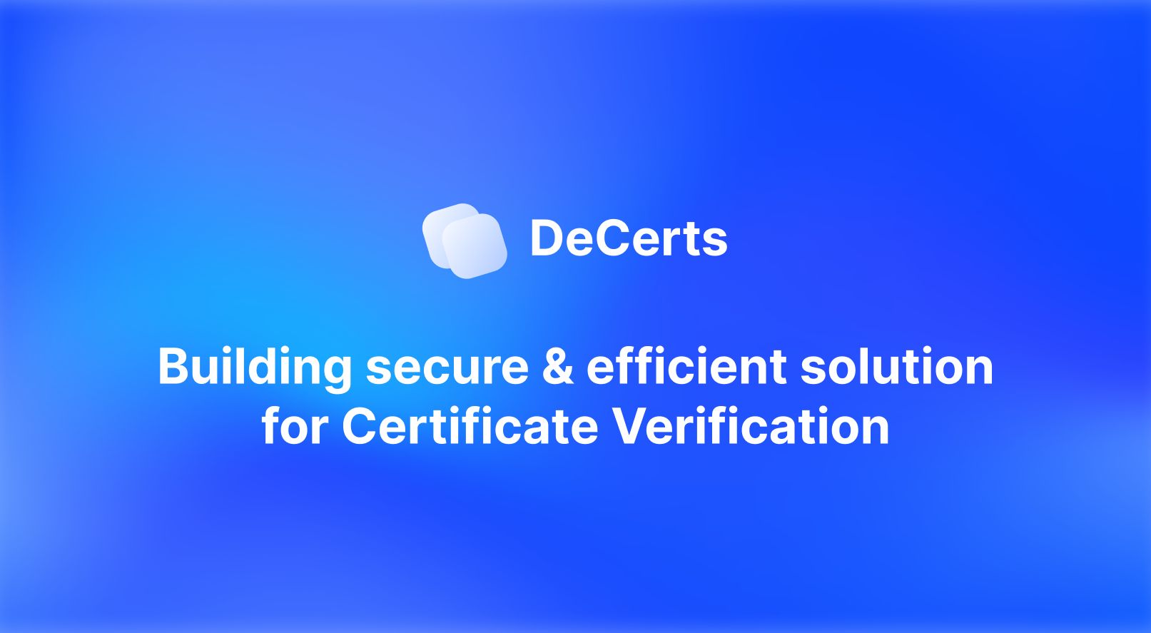 DeCerts banner