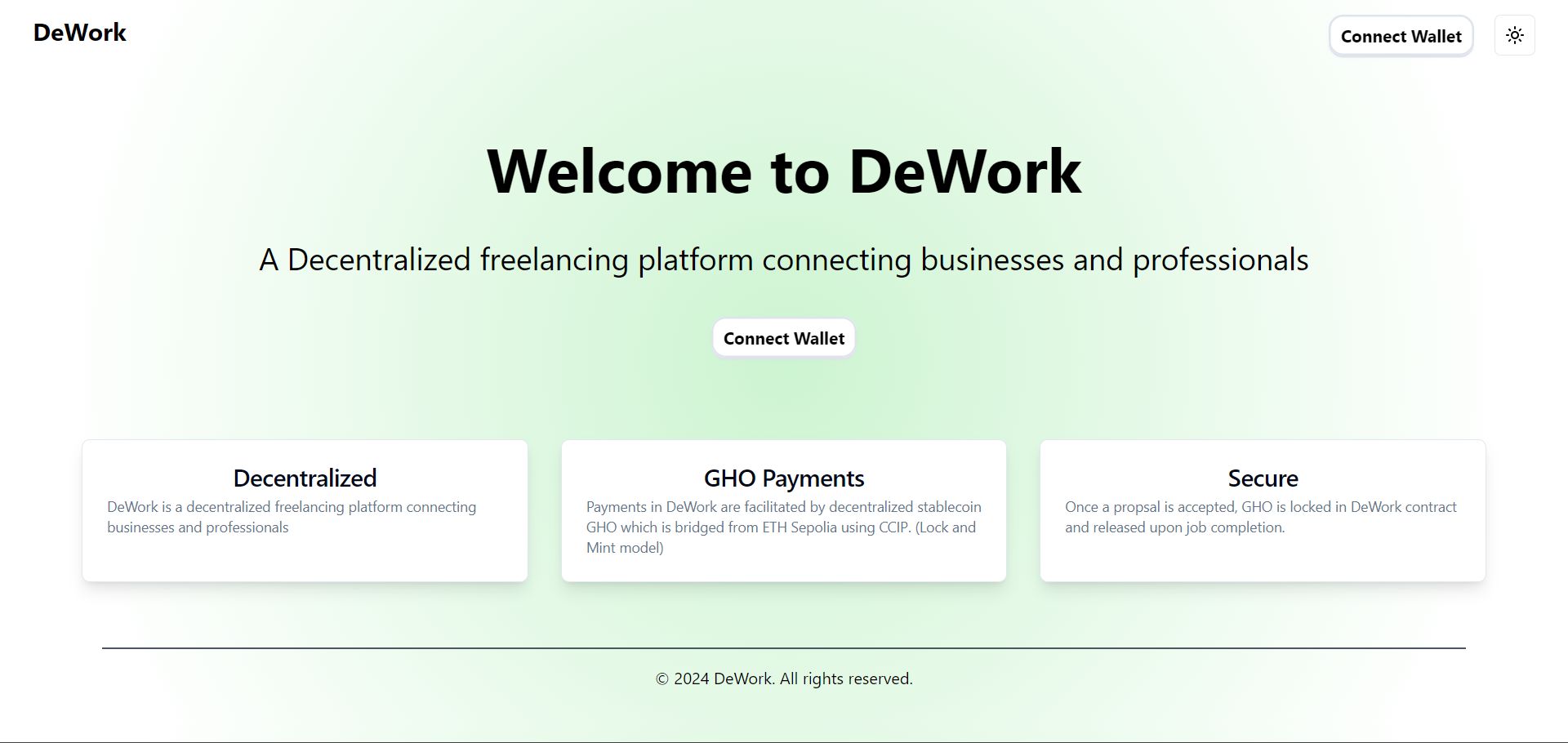 DeWork banner