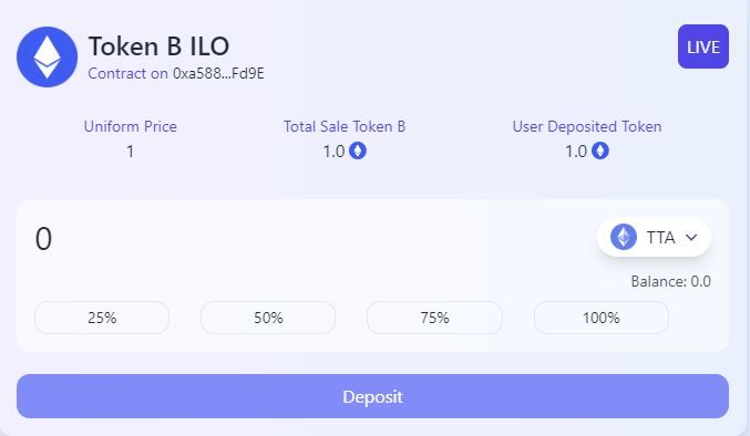 My demo for Initial Liquidity Offering model banner