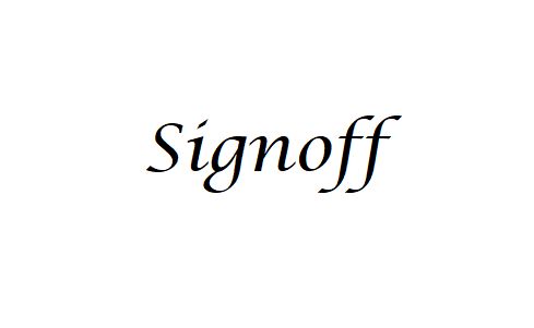 Signoff banner