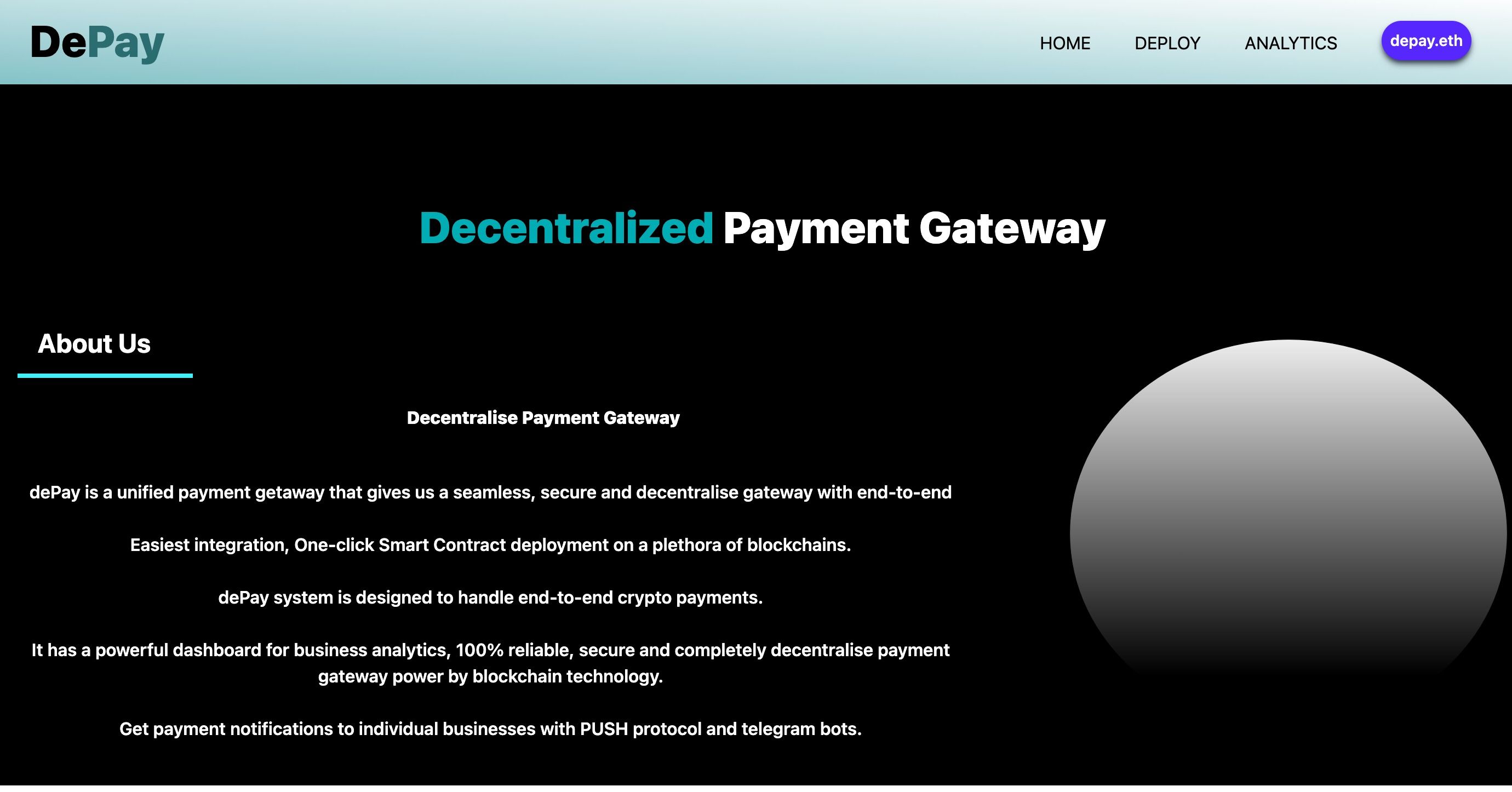 dePay Decentralise Payment Gateway banner