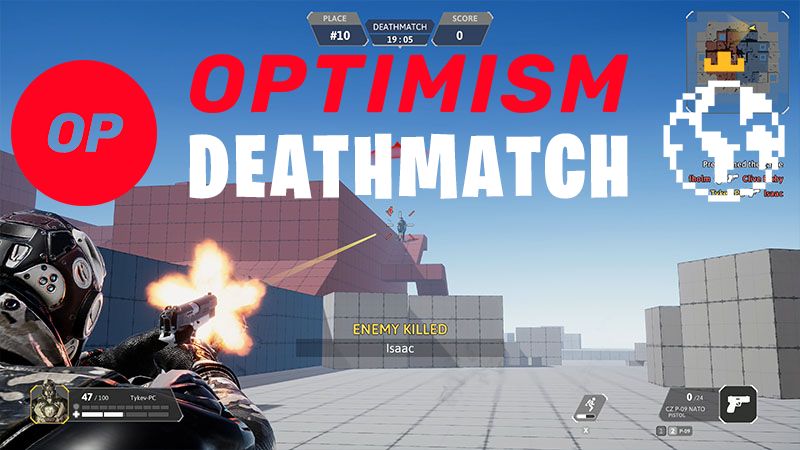 Optimism Deathmatch with MUD -  AAA Game banner