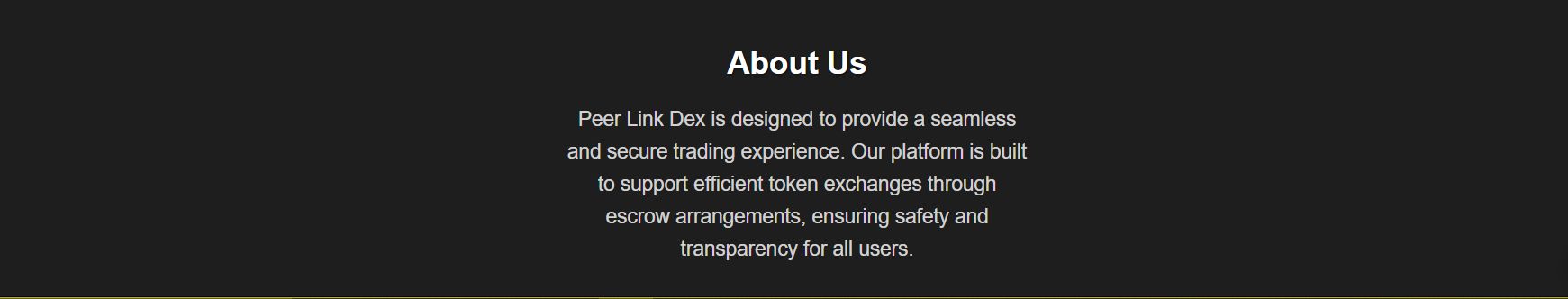 PeerLinkDex banner