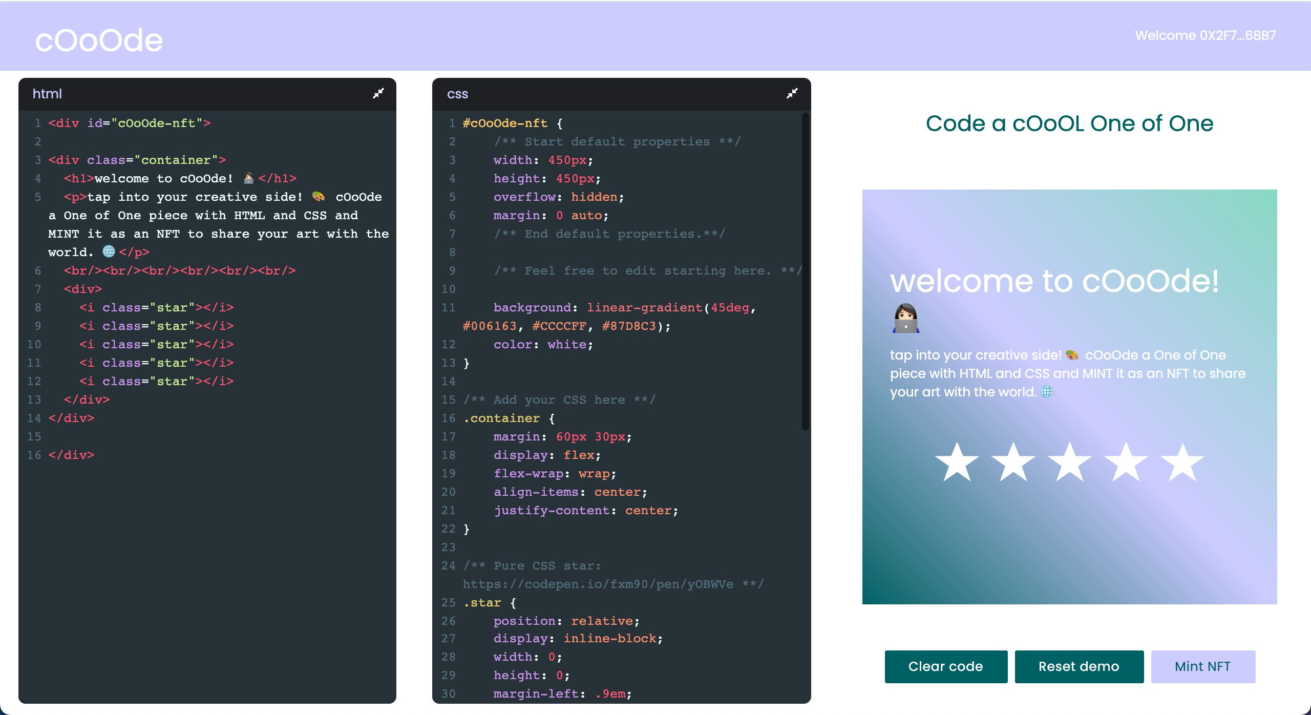 COOODE: Code One of Ones banner