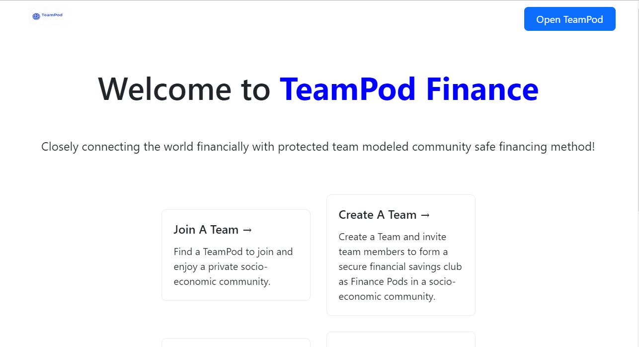 Teampod Finance banner