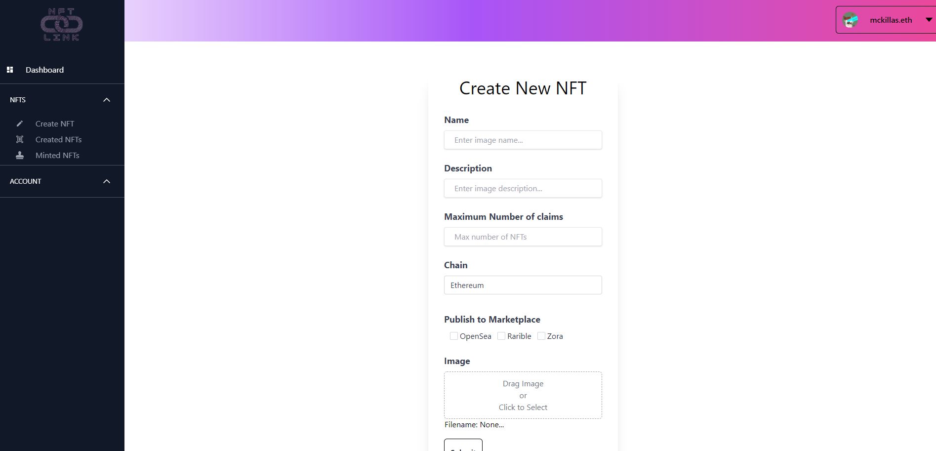 NFT Link banner